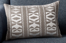 Online Designer Bedroom Vercillo Grey Patterned Pillow with Feather-Down Insert