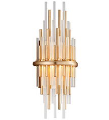 Online Designer Dining Room Corbett Theory 17" High Gold Leaf LED Wall Sconce