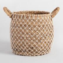 Online Designer Combined Living/Dining Large Macrame Seagrass Bianca Tote Basket