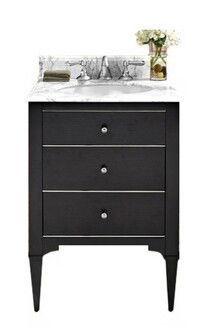 Online Designer Bathroom Fairmont Designs Charlottesville 24" Single Vanity Black 2cm Carrera Quartz