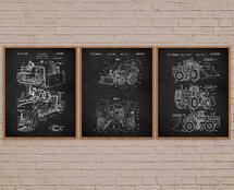 Online Designer Bedroom Nursery Print Set of 3 Transportation Art