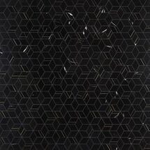 Online Designer Bathroom Morgana Nero Polished Marble and Brass Mosaic Tile