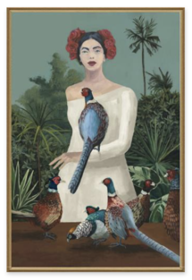 Online Designer Living Room Lady with Pheasants