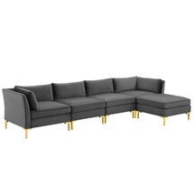 Online Designer Living Room Ardent 5-Piece Performance Velvet Sectional Sofa