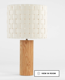 Online Designer Living Room Shinola Parker Wood Table Lamp with Woven Canvas Shade