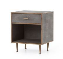 Online Designer Bedroom SHAGREEN BEDSIDE TABLE-GREY SHAGREEN