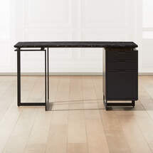 Online Designer Other FULLERTON MODULAR BLACK DESK WITH BLACK DRAWER AND LEG