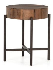 Online Designer Nursery Fargo 18" Round Reclaimed Wood End Table