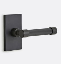 Online Designer Kitchen Trask Brass Lever Tube Latch Interior Door Set, Rectangular Backplate