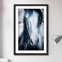 Online Designer Hallway/Entry "Blue Horse" Framed Painting Print