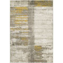 Online Designer Living Room Mahtotopa Abstract Mustard/Dark Brown/Light Gray Area Rug