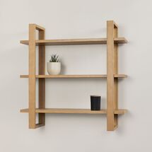 Online Designer Bedroom Index Wall Shelf, 32"x32", Oak, Individual