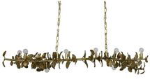 Online Designer Combined Living/Dining Eucalyptus Leaf Hollywood Regency Gold Branches Metal Chandelier