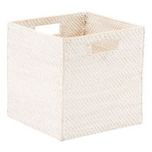 Online Designer Living Room Whitewash Rattan Cube 