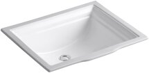 Online Designer Bathroom K-2339-0 Memoirs® Vitreous China Rectangular Undermount Bathroom Sink with Overflow