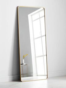 Online Designer Bedroom Streamline Rounded Edge Floor Mirror