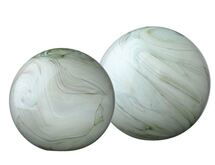 Online Designer Combined Living/Dining Lawrence Green Glass Spheres, Set of 2