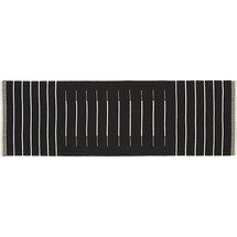 Online Designer Hallway/Entry black with white stripe runner 