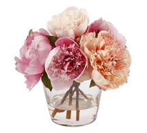 Online Designer Bedroom Faux Peony In Glass Vase