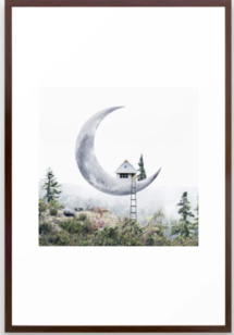 Online Designer Dining Room Moon House Framed Art