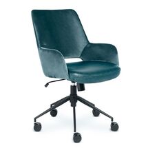 Online Designer Home/Small Office Two-Toned Upholstered Tilt Office Chair, Blue