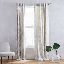 Online Designer Living Room Bark Texture Shine Jacquard Curtain - Platinum