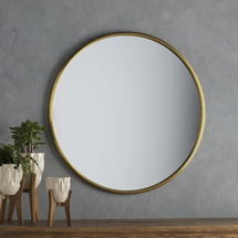 Online Designer Hallway/Entry Lark Round Metal Wall Mirror