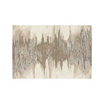 Online Designer Living Room Birch Neutral Wool-Blend Abstract Rug 6'x9'