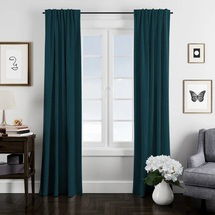 Online Designer Bedroom London Linen Solid Room Darkening Rod Pocket Single Curtain Panel