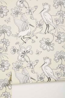 Online Designer Combined Living/Dining Egrets Wallpaper