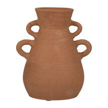 Online Designer Dining Room Terracotta, 12" Vase With 4 Handles, Amphora