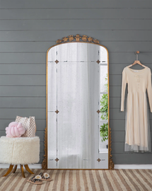 Online Designer Bedroom Full Length Mirror, Antique Gold Metal Floor Mirror for Living Room, Bedroom