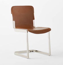 Online Designer Combined Living/Dining Rake Brown Leather Dining Chair By Kravitz Design