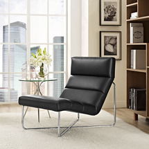 Online Designer Home/Small Office REACH UPHOLSTERED VINYL LOUNGE CHAIR IN BLACK