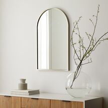 Online Designer Living Room Metal Frame Arched Wall Mirror - 36"