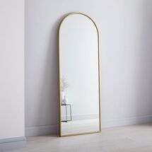 Online Designer Living Room Metal Framed Arched Floor Mirror