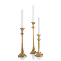 Online Designer Combined Living/Dining Emmett Antique Brass Taper Candle Holders, Set of 3