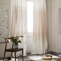 Online Designer Living Room Echo Print Curtains (Set Of 2) - Gold Dust