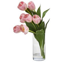 Online Designer Other Tulip Floral Arrangement in Cylinder Vase
