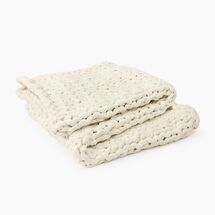 Online Designer Bedroom Chenille Chunky Knit Throw, Luxury Hand-Knitted Yarn Throw Blanket