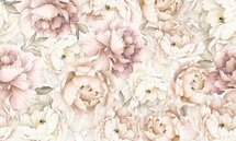 Online Designer Bathroom Pastel Peony Watercolor Floral For Girls Wallpaper Mural