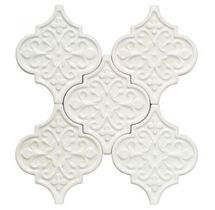 Online Designer Kitchen Byzantine Florid Arabesque Bianco Ceramic Wall Tile