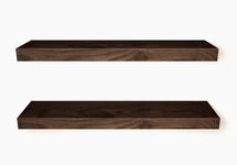 Online Designer Bathroom Chalissa 2 Piece Solid Wood Floating Shelf (Set of 2) Walnut