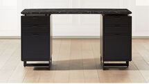 Online Designer Home/Small Office FULLERTON MODULAR BLACK DESK WITH 2 BLACK DRAWERS