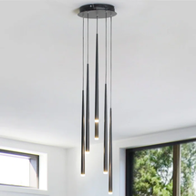 Online Designer Bathroom Brunsden 6 - Light Black Painting LED Cluster Pendant