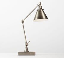 Online Designer Home/Small Office Architect's USB Adjustable Task Table Lamp, Antique Silver