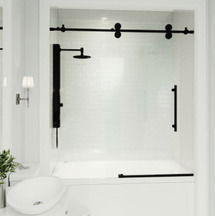Online Designer Bathroom Vigo Elan 66" High x 60" Wide Sliding Frameless Tub Door with Clear Glass
