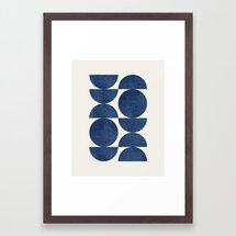 Online Designer Bedroom Blue navy retro scandinavian Mid century modern Framed Art Print