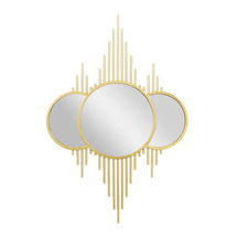 Online Designer Dining Room Cosmoliving By Cosmopolitan Gold Metal Contemporary Wall Mirror, 39 X 27 X 1