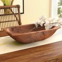Online Designer Bedroom Glenfield Deep Wooden Dough Bowl with Handles Decorative Bowl